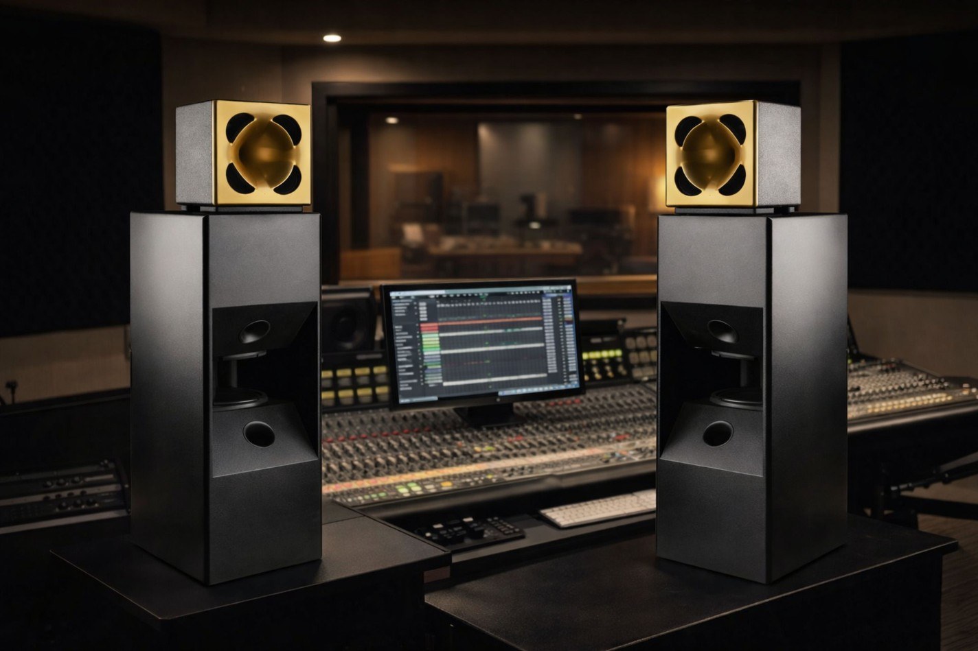 Square Two on stands in a control room