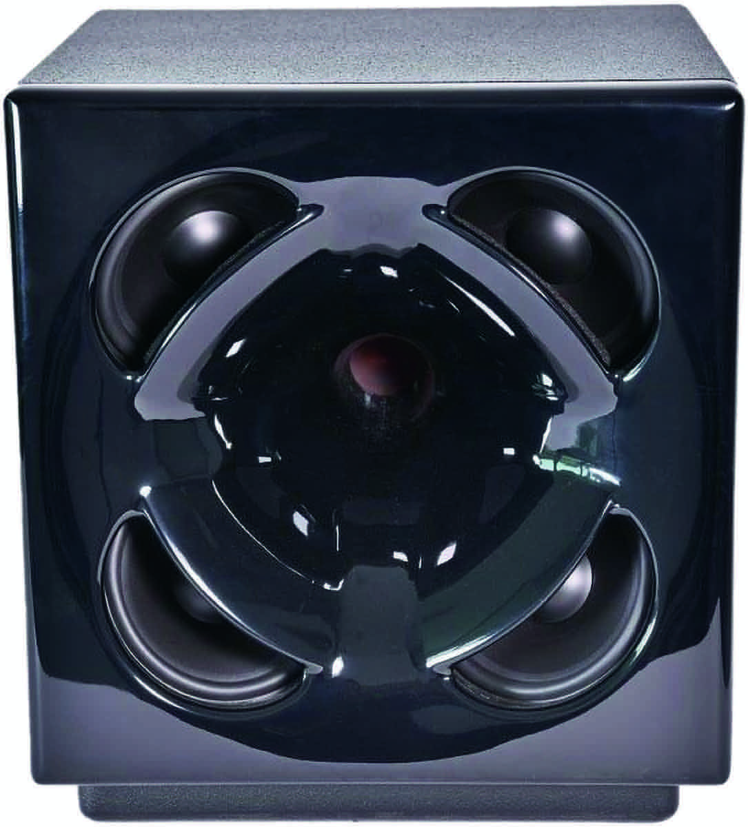 Square Two, front: four 5-inch woofers set around the central horn and compression driver